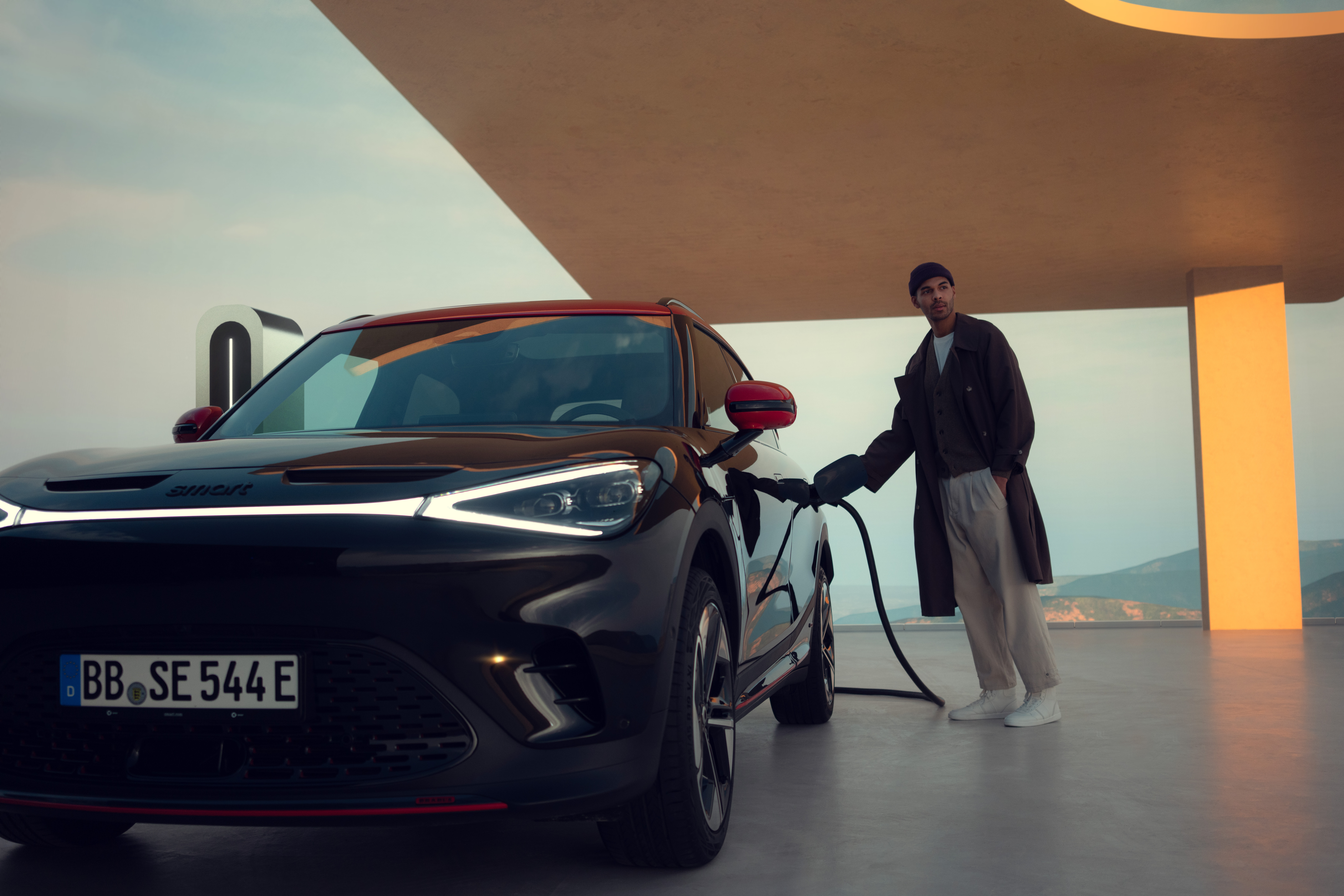 HX11 Brabus meta-black-metallic still 8k-landscape market-entry electric-mobility charging 0041