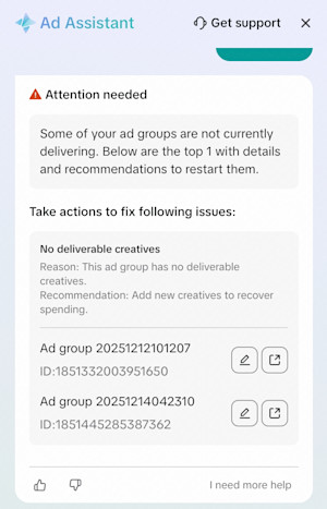 Ad Assistant Diagnosis Scenario 1: Hard blocker