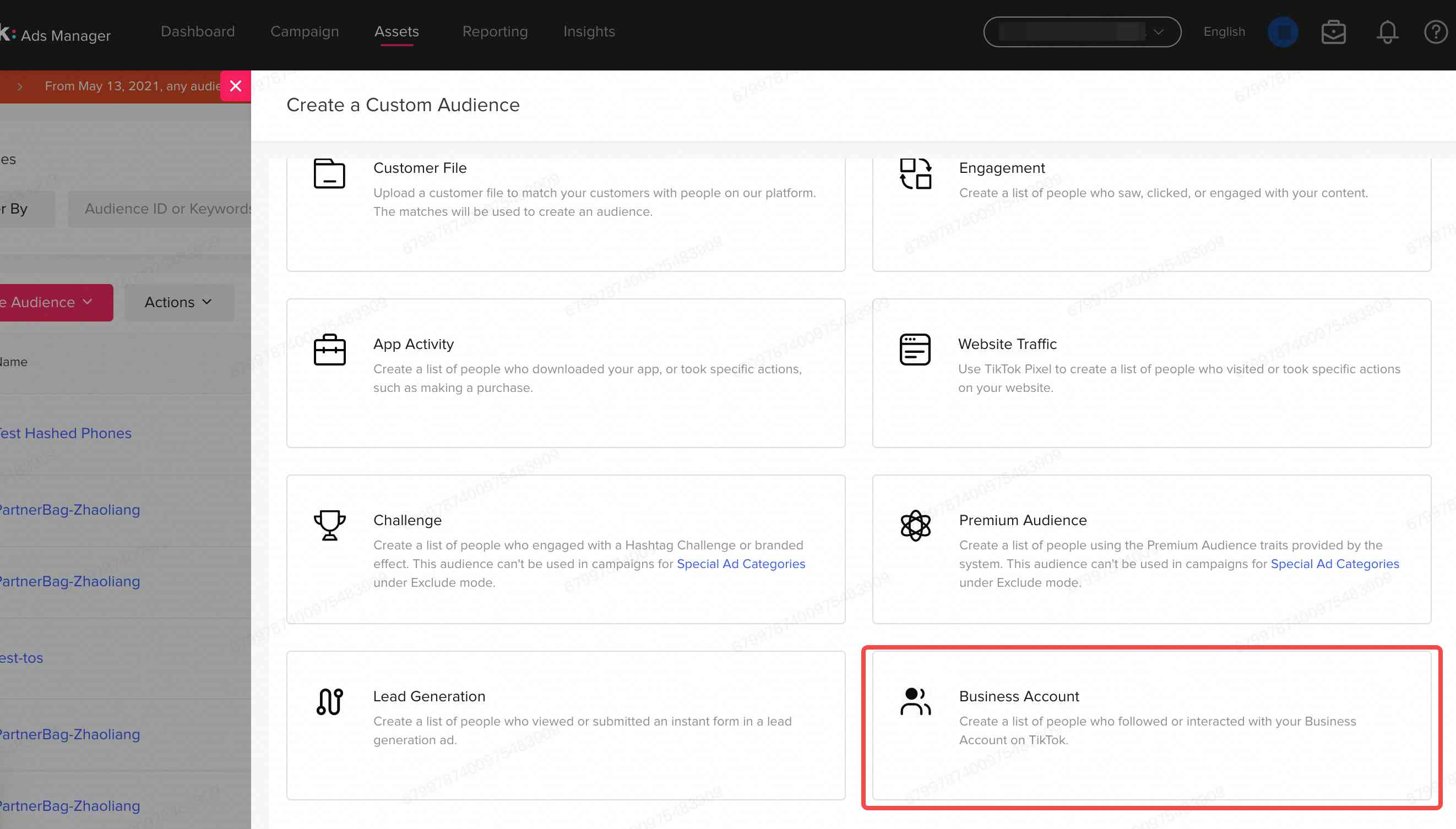 How to create a Business Account Audience image 3
