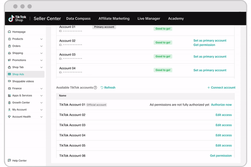 How to manage account permissions in Seller Center | TikTok Seller Center