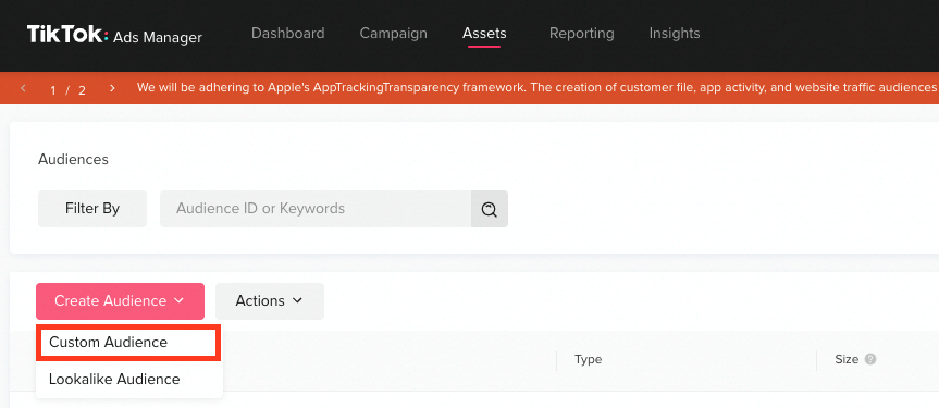 How to create a Business Account Audience image 2