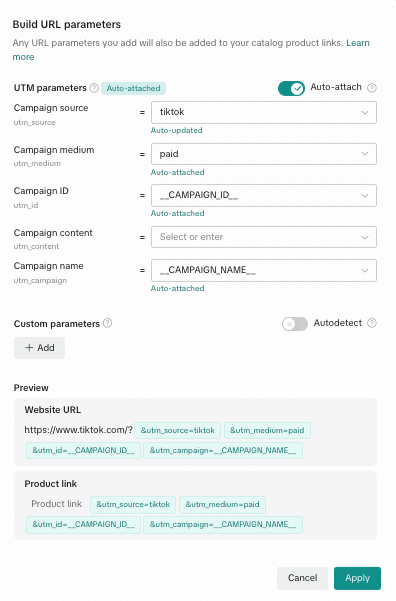 Build URL Parameters 