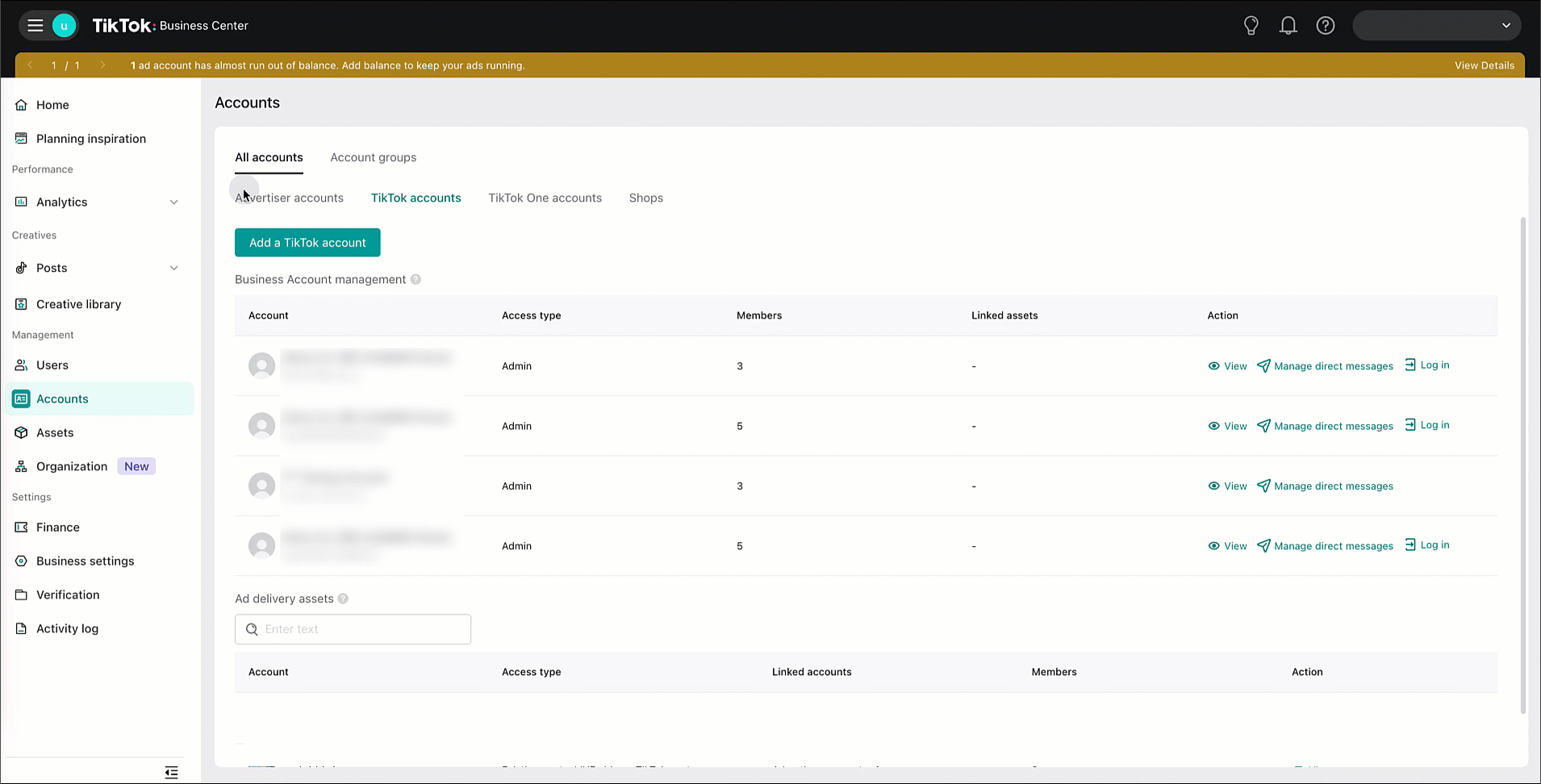 How to create an Organization Account in Business Center