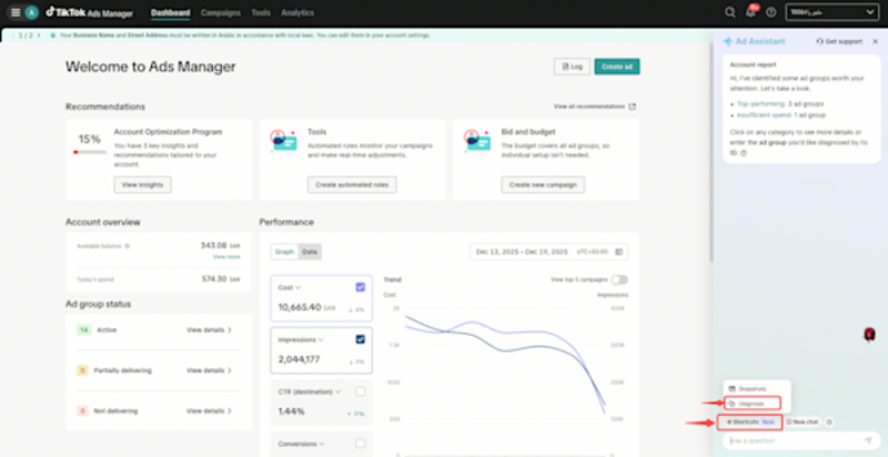 About Ad Assistant Diagnosis-Shortcuts