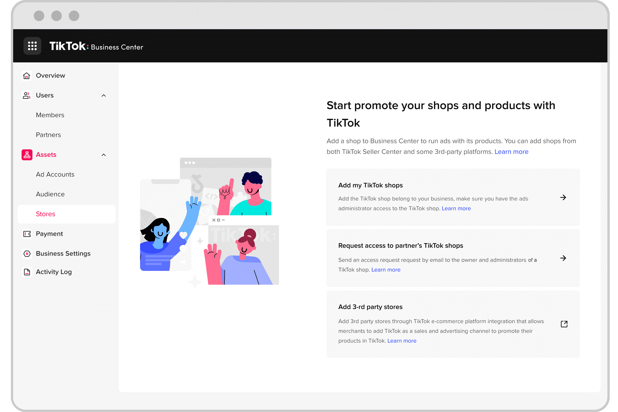 What's the difference between 'Add my TikTok Shop' and 'Request access to partner's TikTok Shops'? FAQ GIF