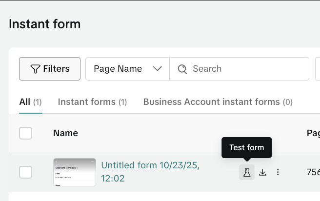 Mailchimp test form icon