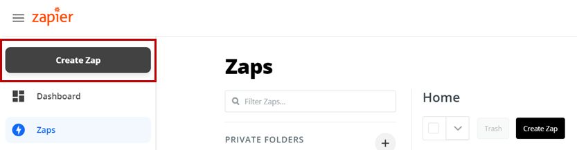 将 TikTok Lead Generation 与 Zapier-create zap-JPG 集成