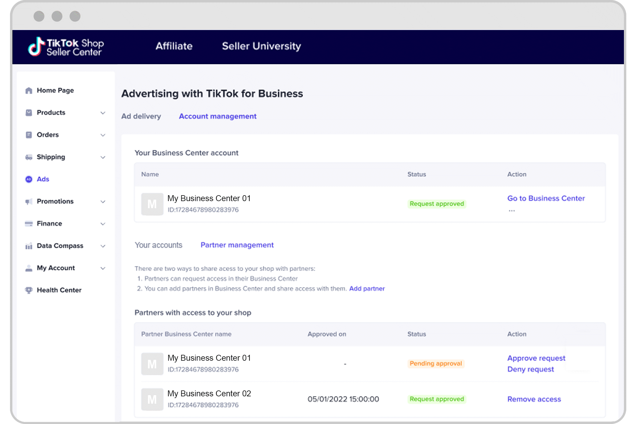 Gif showing option 2 of how to remove access