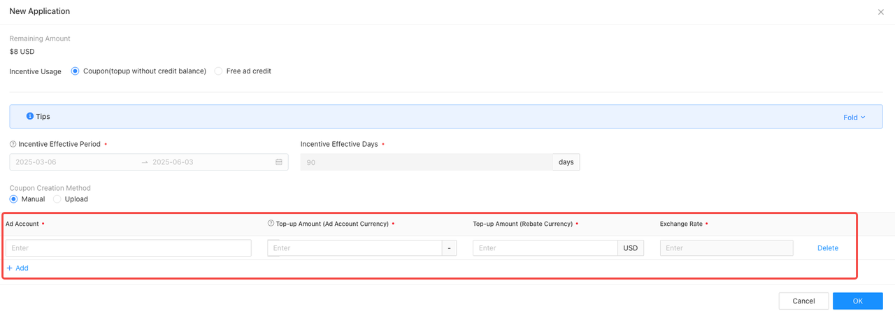 Value added payout method - screenshot