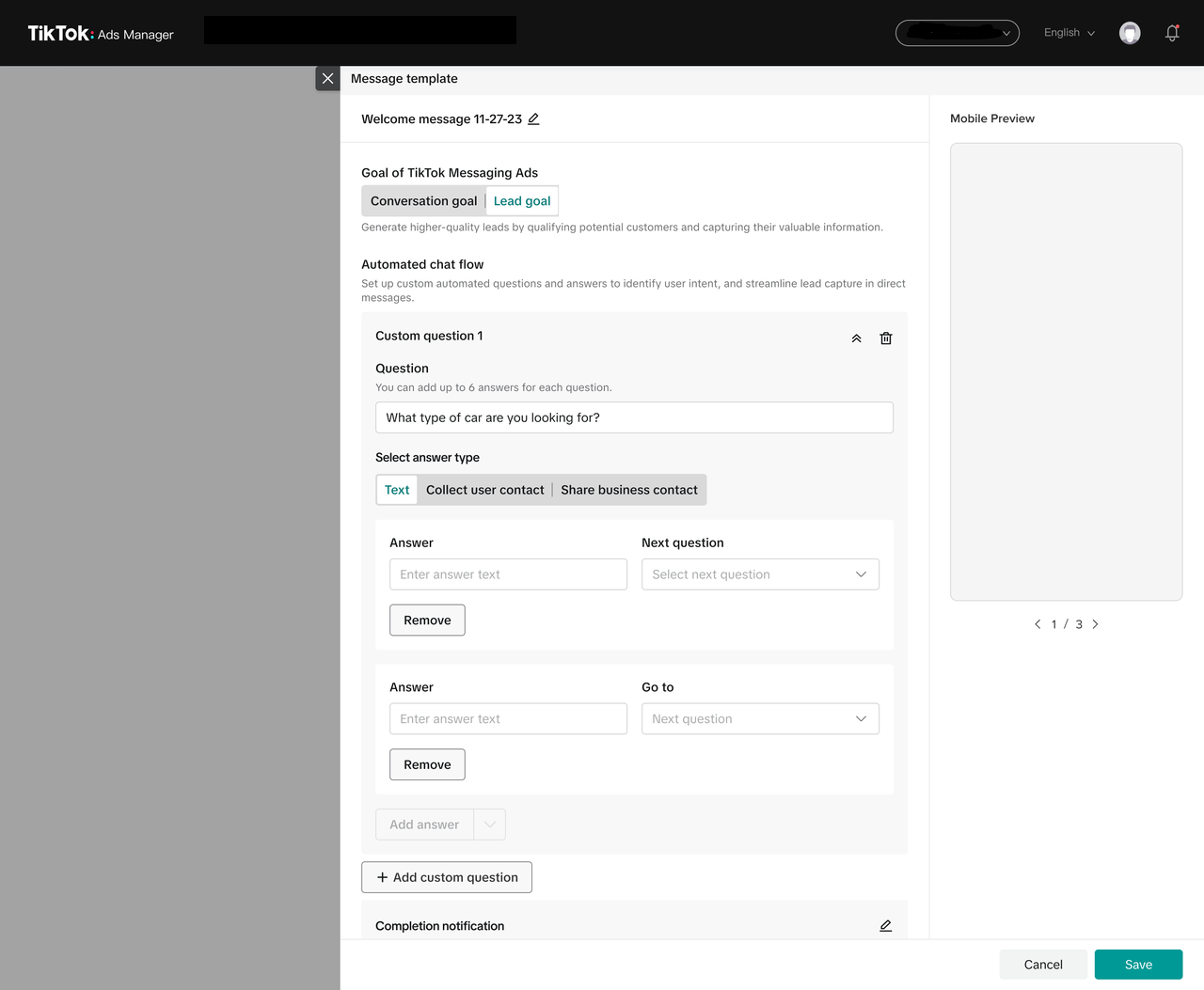 How to set up automated chat for TikTok Direct Messaging Ads - image 1