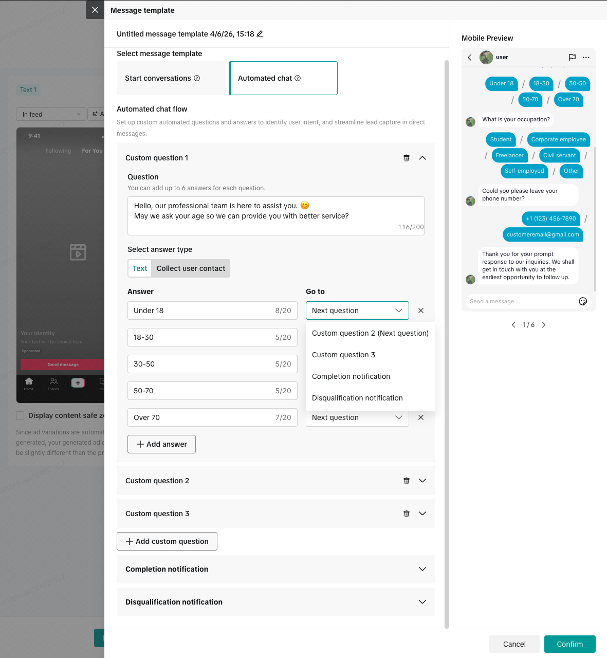 How to set up automated chat for TikTok Direct Messaging Ads - image 2