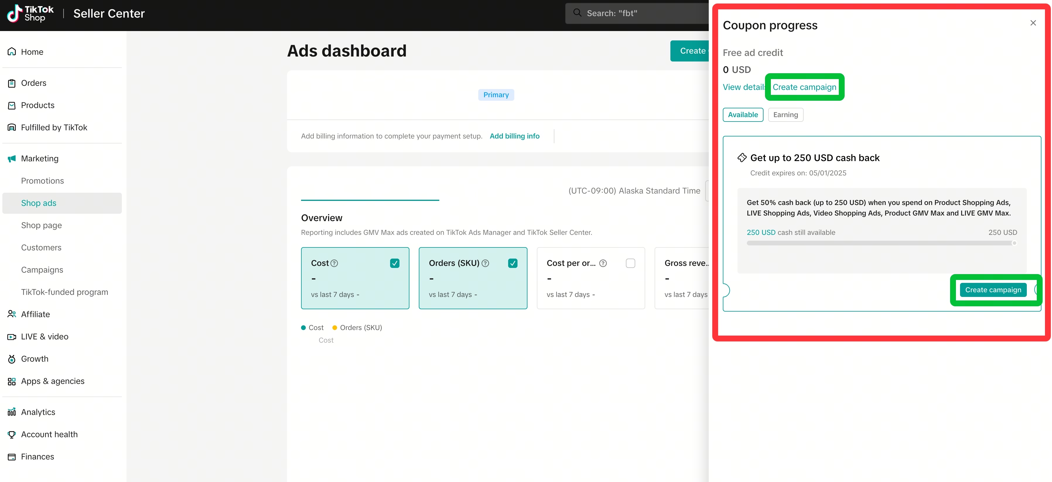 TikTok Shop new advertiser incentive - screenshot 2