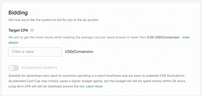 Search Ads Bidding Target CPA