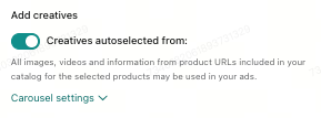 Creatives autoselected from: toggle