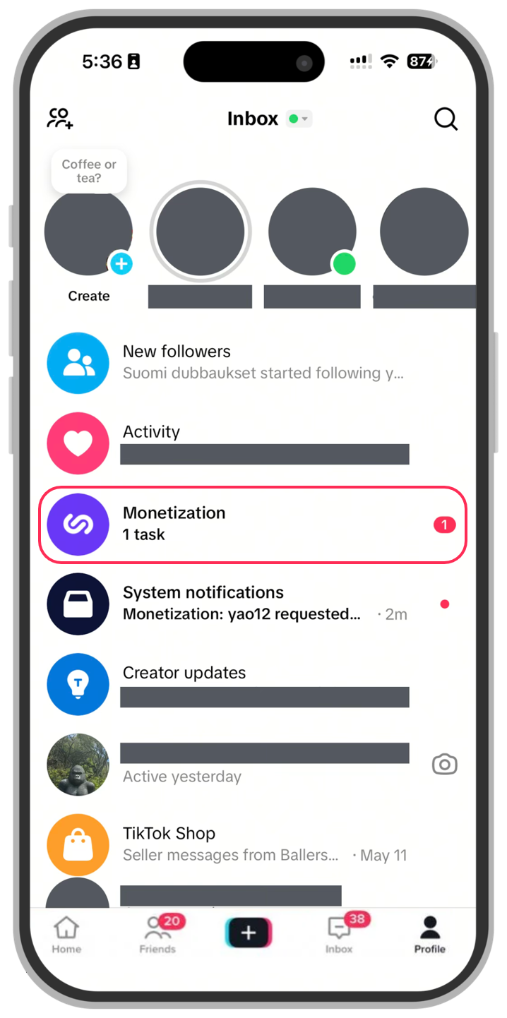 TikTok One inbox monetization