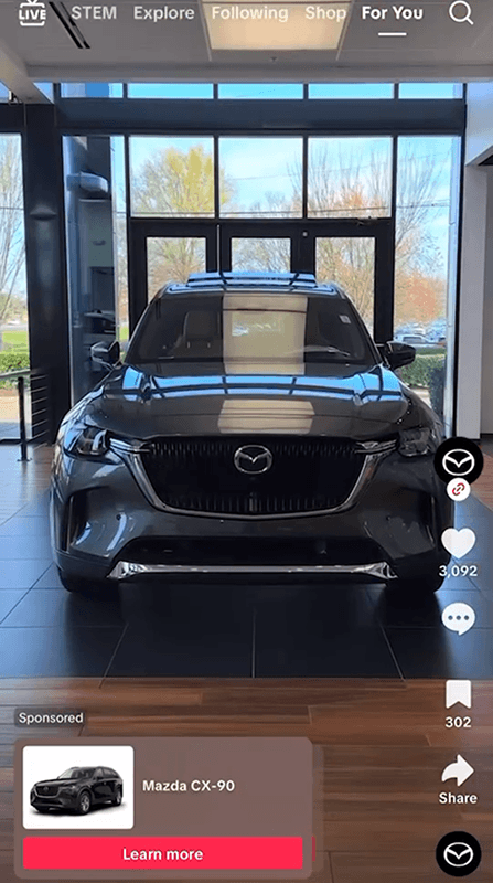 Mazda on TikTok for Business