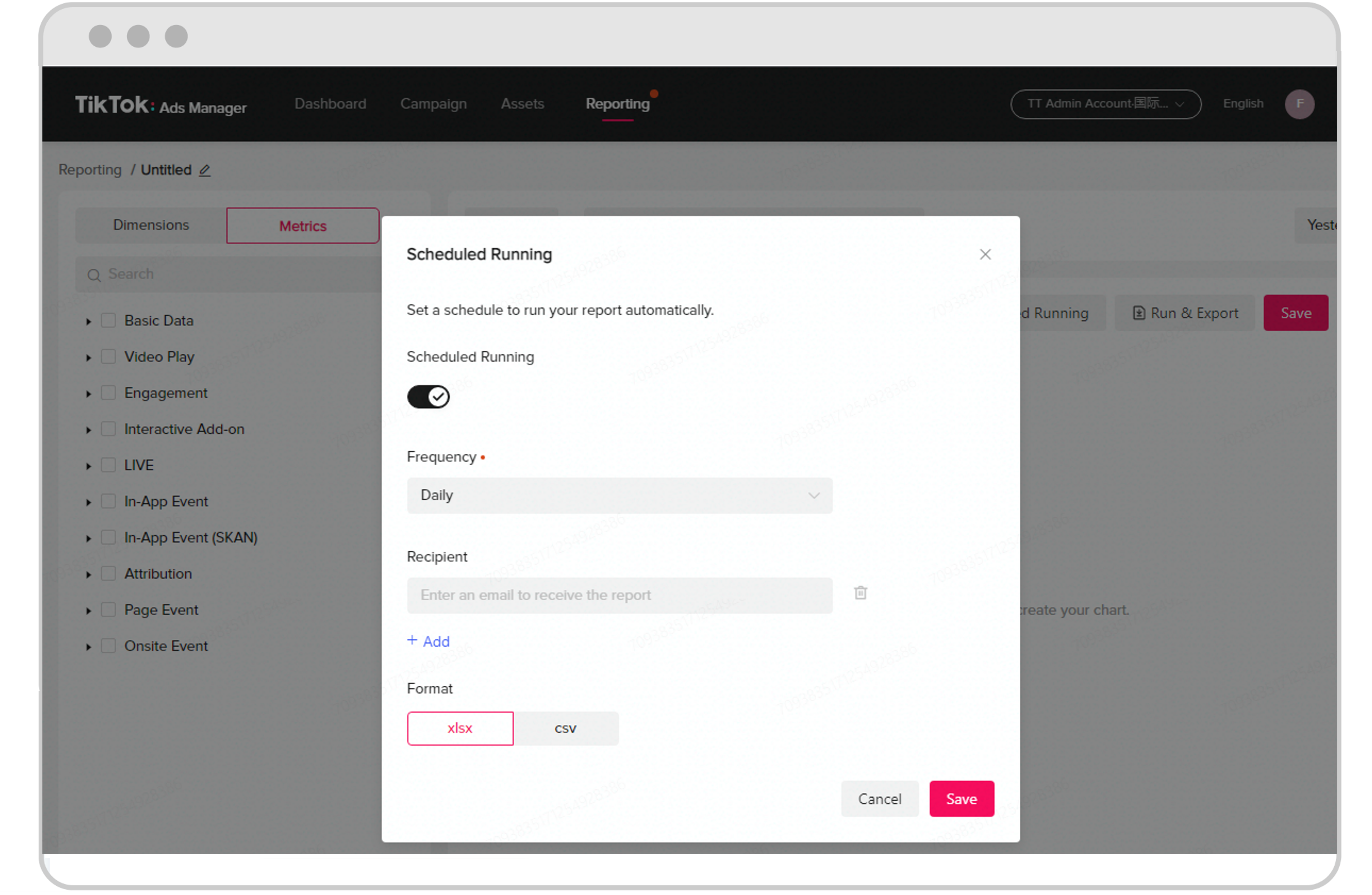 Automatically schedule campaign performance reports in TikTok Ads Manager