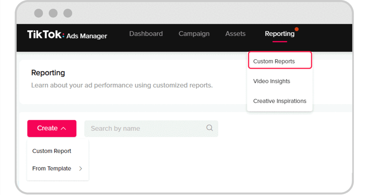 Create custom ad performance reports in the TikTok Ads Manager dashboard