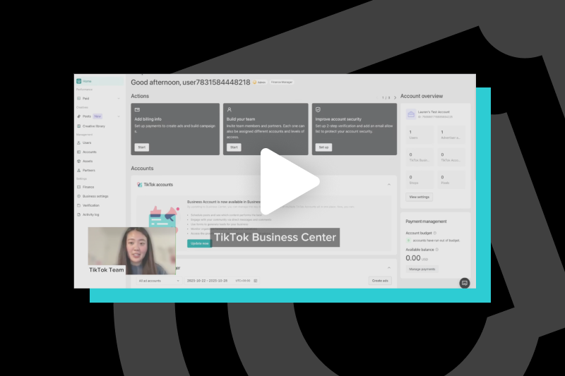 Linking your TikTok account demo video