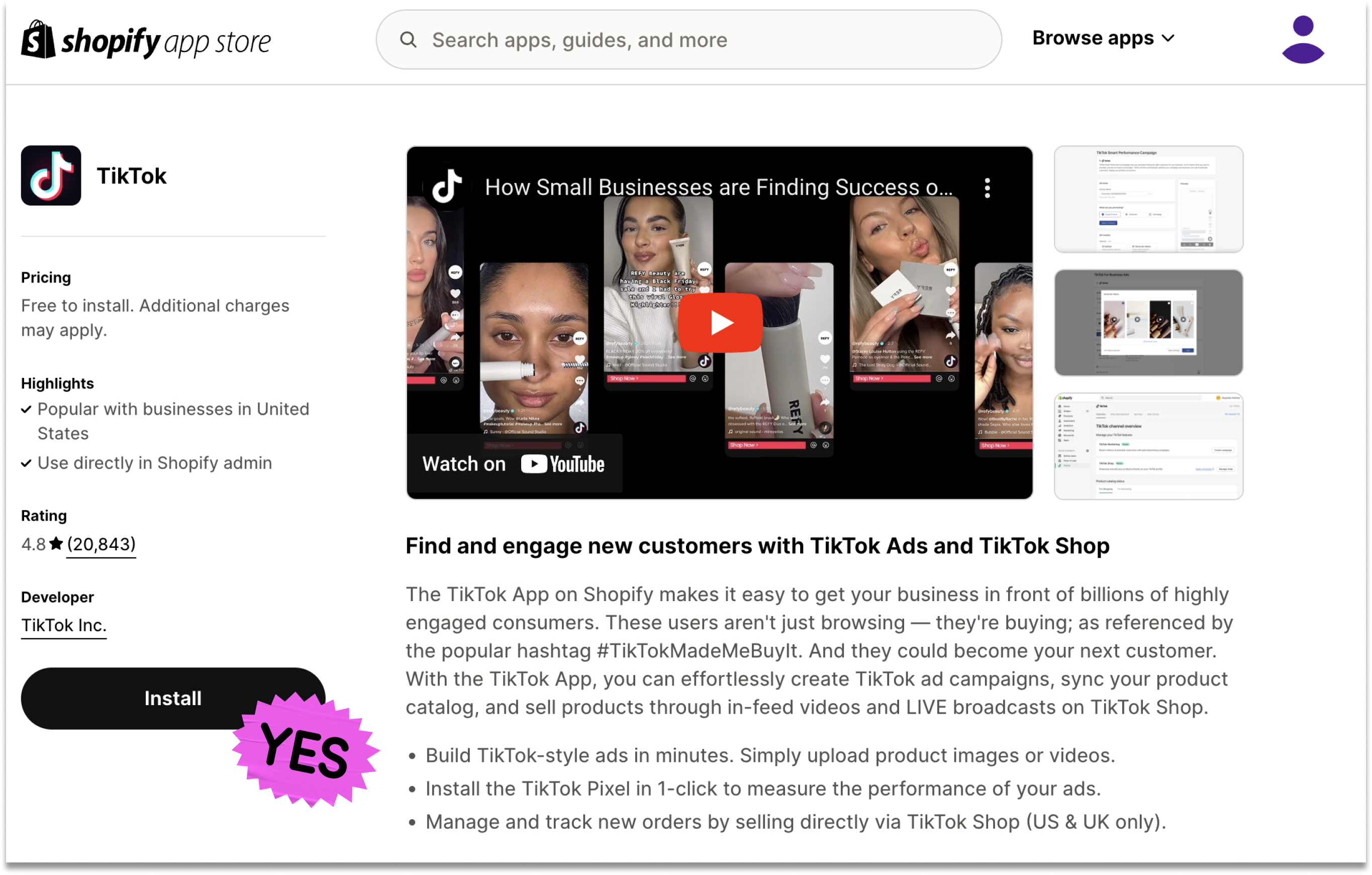 Shopify tiktok app
